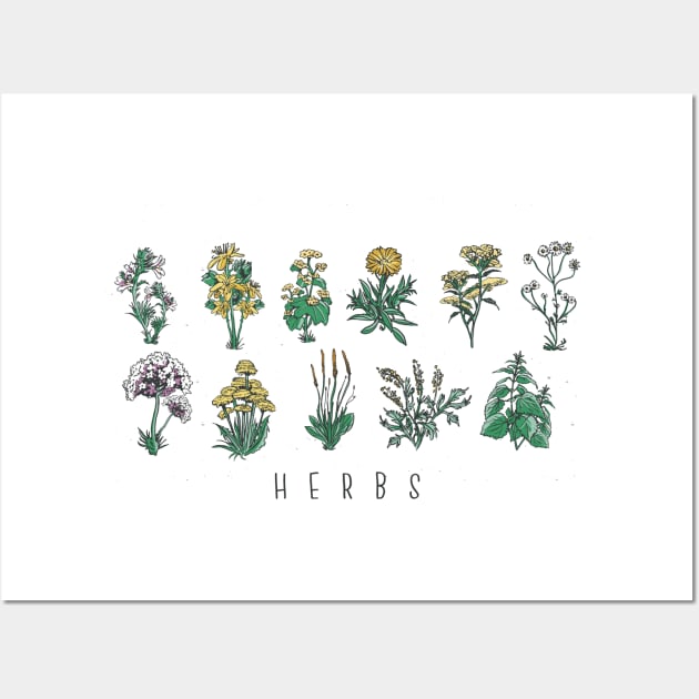 Botanical Design - Herbs Wall Art by LAPublicTees